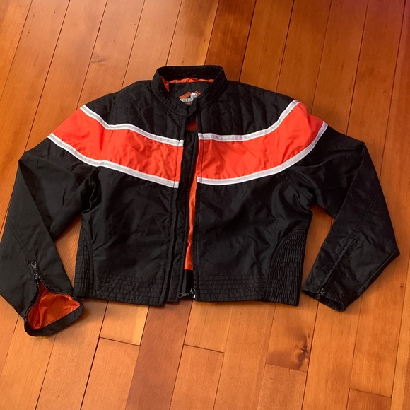 Biker Design Other - Child’s Black and Orange Jacket with White Stripe
